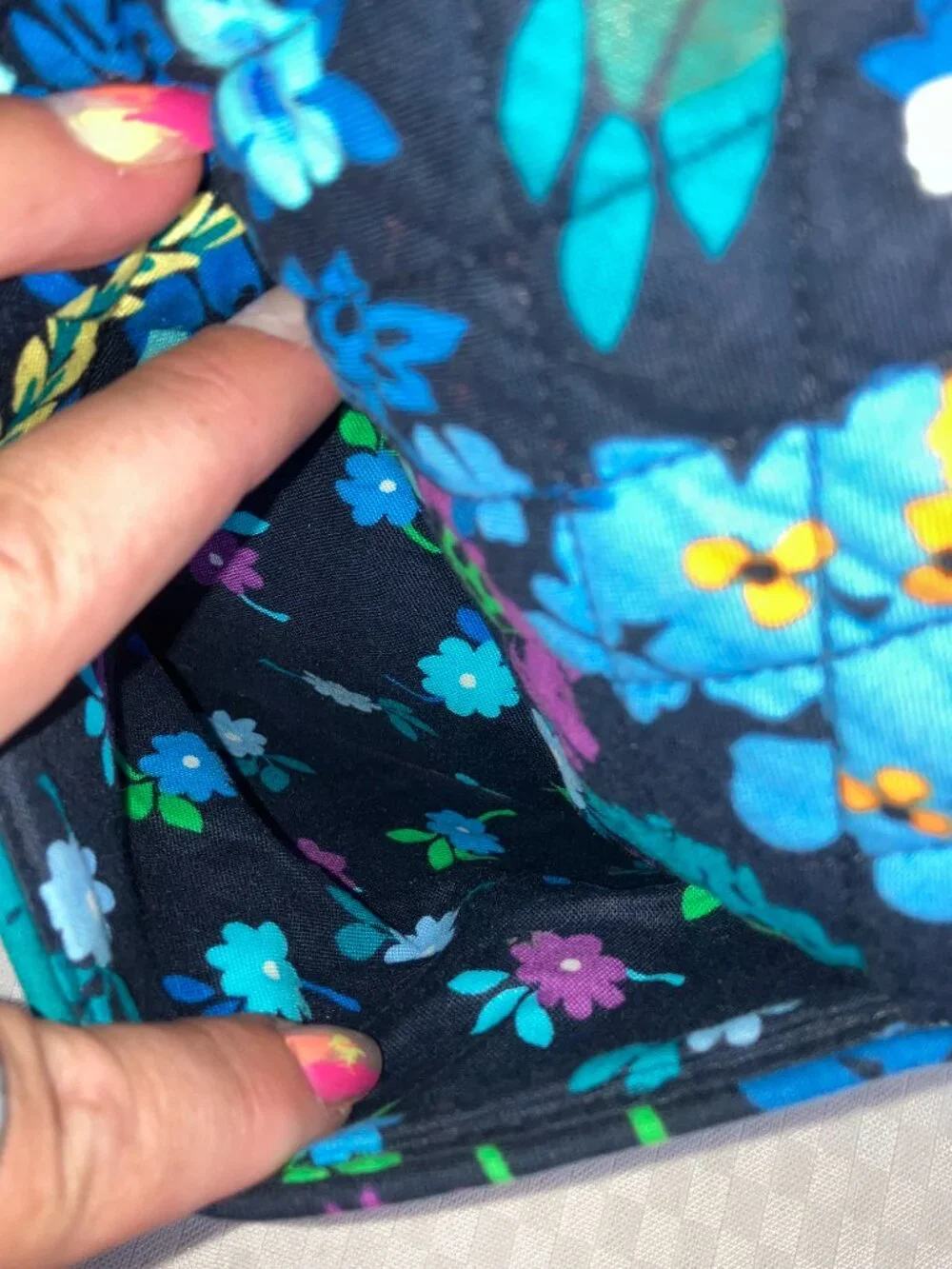 Vera Bradley Convertible Crossbody Midnight Tote Bag Women's Blue Quilted